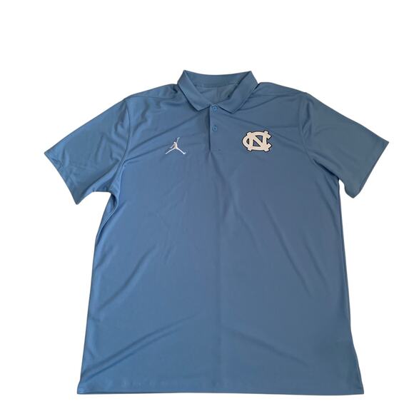 Nike Dri Fit Men's Size L Jordan UNC North Carolina Tar Heels Blue Polo Shirt - Picture 11 of 12